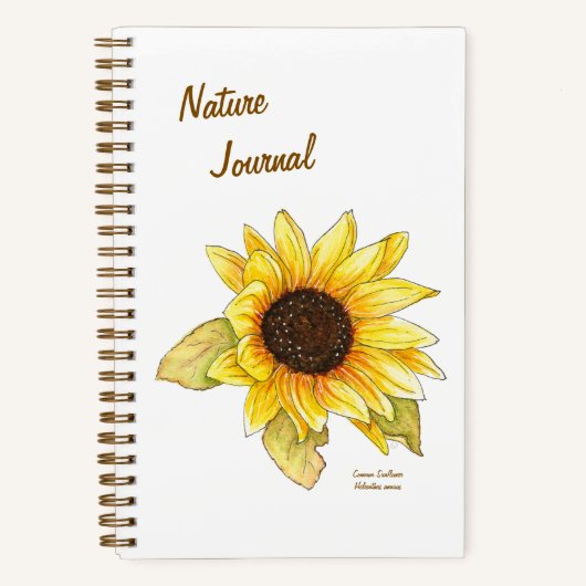 Sunflower spiral sketch/lined journal customizable notizblock (Vorderseite)
