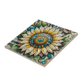 Sunflower Stained Glass Mosaic Fliese (Seite)