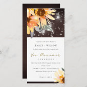 SUNFLOWER STARRY MASON JAR WOOD VOW RENEWITE EINLA DANKESKARTE (Vorne/Hinten)