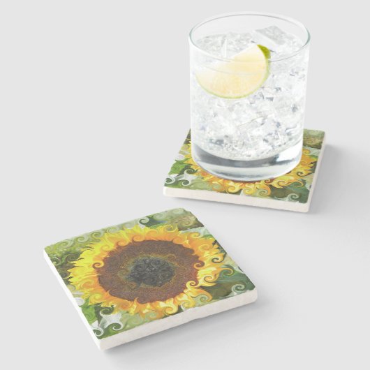 SUNFLOWER STEINUNTERSETZER (Seitenansicht)