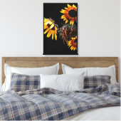 Sunflower Stretched Canvas Print Leinwanddruck (Insitu (Schlafzimmer))