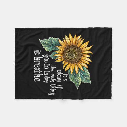 Sunflower Suicide Awareness  Fleecedecke (Vorderseite (Horizontal))