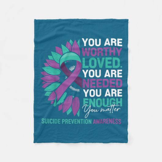 Sunflower Suicide Prevention Awareness Motivationa Fleecedecke (Vorderseite)