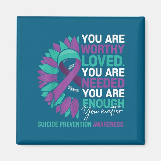 Sunflower Suicide Prevention Awareness Motivationa Magnet (Vorne)