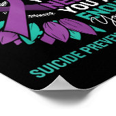 Sunflower Suicide Prevention Awareness Motivationa Poster (Ecke)
