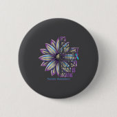 Sunflower Suicide Prevention Awareness Week Teal P Button (Vorderseite)