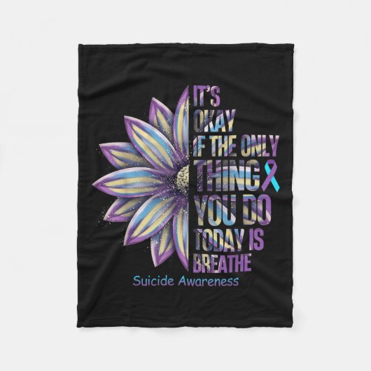 Sunflower Suicide Prevention Awareness Week Teal P Fleecedecke (Vorderseite)
