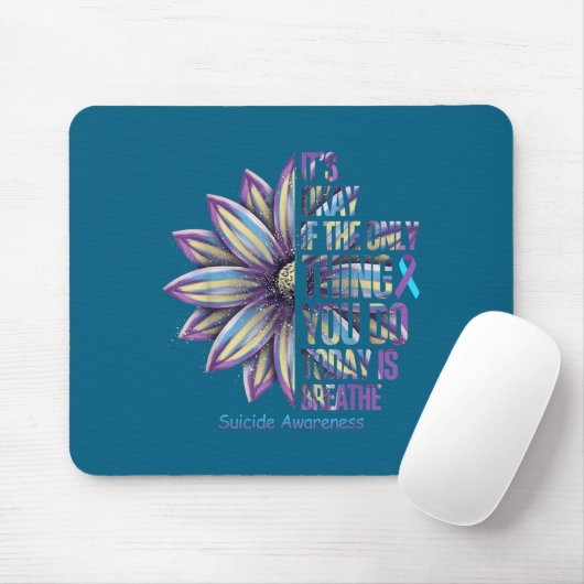 Sunflower Suicide Prevention Awareness Week Teal P Mousepad (Mit Mouse)