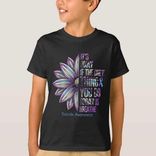 Sunflower Suicide Prevention Awareness Week Teal P T-Shirt (Vorderseite)