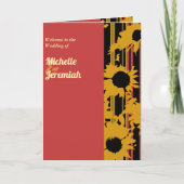 Sunflower Summer Gold Red Wedding Photo Programm (Vorderseite)