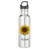 Sunflower Sunflower Rustic Botanical Personalized Edelstahlflasche (Vorderseite)
