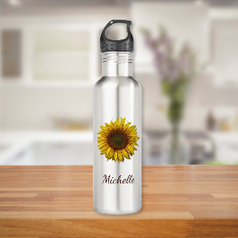 Sunflower Sunflower Rustic Botanical Personalized Edelstahlflasche
