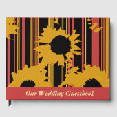 Sunflower Sunset Coral Gold Modern Wedding Gästebuch (Vorderseite)