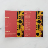 Sunflower Sunset Coral Gold Modern Wedding Photo Programm (Innenseite)