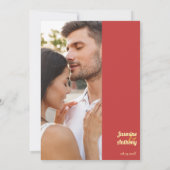 Sunflower Sunset Coral Gold Wedding Einladung (Rückseite)