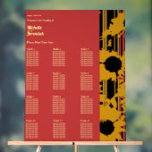 Sunflower Sunset Coral Gold Wedding Seat Chart Acrylschild (Neutral)