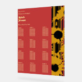 Sunflower Sunset Coral Gold Wedding Seat Chart Acrylschild (Winkel)