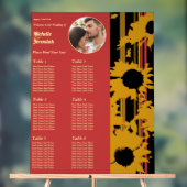 Sunflower Sunset Coral Gold Wedding Seat Chart Acrylschild (Neutral)