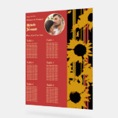 Sunflower Sunset Coral Gold Wedding Seat Chart Acrylschild (Winkel)