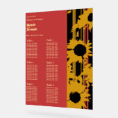 Sunflower Sunset Coral Modern Wedding Seat Chart Acrylschild (Winkel)