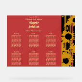 Sunflower Sunset Coral Modern Wedding Seat Chart Acrylschild (Vorderseite)