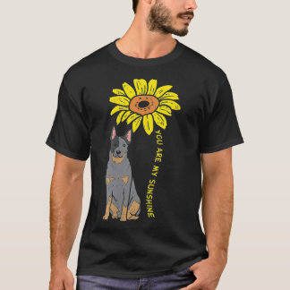 Sunflower Sunshine Heeler Animal Blue Red C T-Shirt