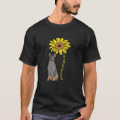 Sunflower Sunshine Heeler Animal Blue Red Cattle D T-Shirt (Vorderseite)