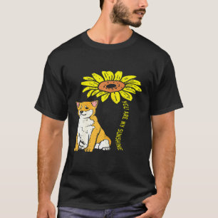 Sunflower Sunshine Shiba Inu Akita Japanischer Hun T-Shirt
