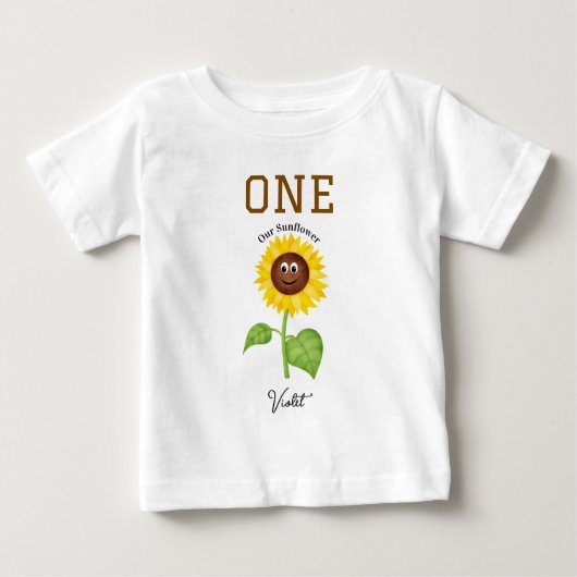 Sunflower T-Shirt Kids 1st Birthday Party (Vorderseite)