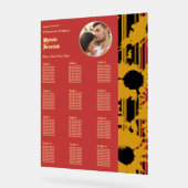 Sunflower Teal Blue Gold Modern Wedding Photo Acrylschild (Winkel)