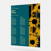 Sunflower Teal Blue Gold Modern Wedding Seat Chart Acrylschild (Winkel)