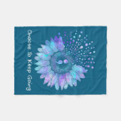 Sunflower Teal Purple Ribbon Suicide Prevention Aw Fleecedecke (Vorderseite (Horizontal))