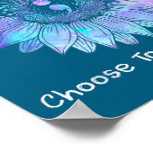 Sunflower Teal Purple Ribbon Suicide Prevention Aw Poster (Ecke)