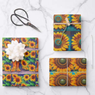 Sunflower Tiles Trio Geschenkpapier Set