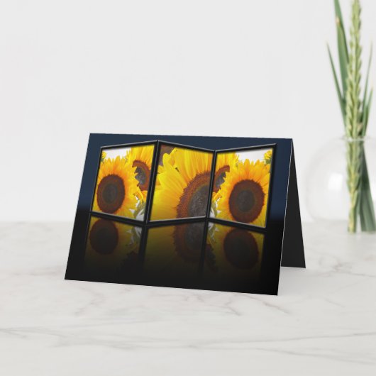 Sunflower Tryptych Card Karte (Vorderseite)