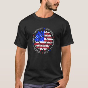 Sunflower USA Flag Patriotic 4. Juli Männer Frauen T-Shirt
