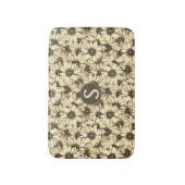 Sunflower Vintage Charm Sepia Tone Bath Mat Badematte (Vorderseite Vertikal)