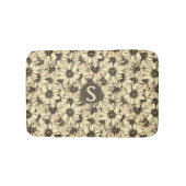 Sunflower Vintage Charm Sepia Tone Bath Mat Badematte (Vorderseite)