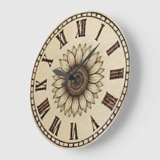 Sunflower Wall Clock  Große Wanduhr (Winkel)