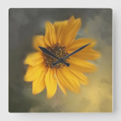 Sunflower wall clock quadratische wanduhr (Vorderseite)