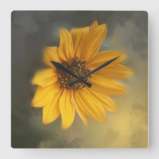 Sunflower wall clock quadratische wanduhr (Vorderseite)
