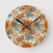 Sunflower Wall Clock Runde Wanduhr (Vorderseite)