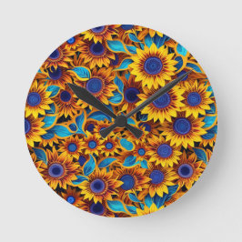 Sunflower Wall Clock Runde Wanduhr