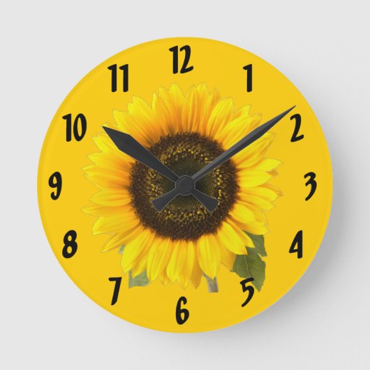 Sunflower Wall Clock Runde Wanduhr (Vorderseite)