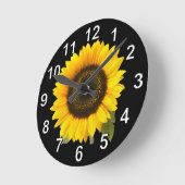 Sunflower Wall Clock Runde Wanduhr (Winkel)