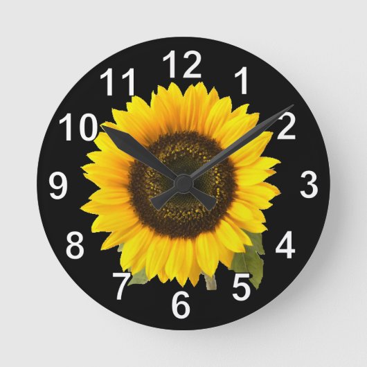 Sunflower Wall Clock Runde Wanduhr (Vorderseite)