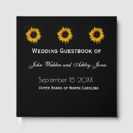 Sunflower Water Droplets Wedding Guest Books Gästebuch