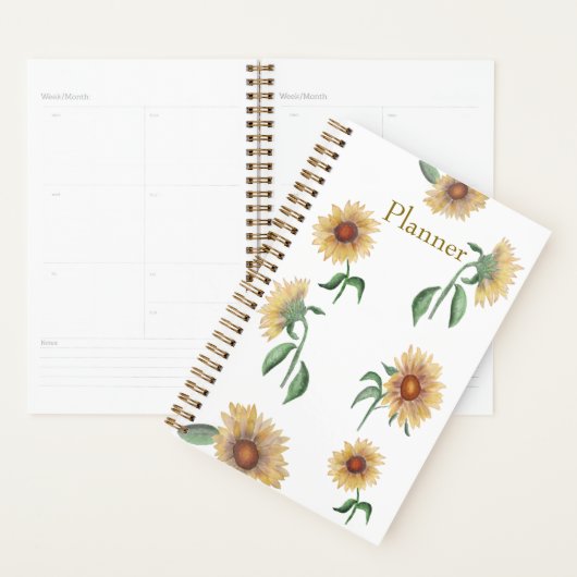 Sunflower Watercolor Annual Planner Planer (Anzeige)
