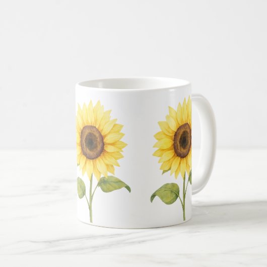 Sunflower Watercolor Artwork — Bright Natural Kaffeetasse