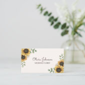 Sunflower Watercolor Business Card Visitenkarte (Stehend Vorderseite)